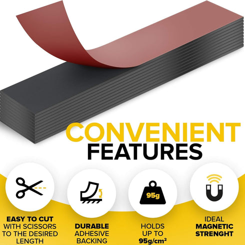 X-bet MAGNET Magnetic Strips with Adhesive Backing, Tool and Knife Magnet Strips for Kitchen, Garage, and Garden
