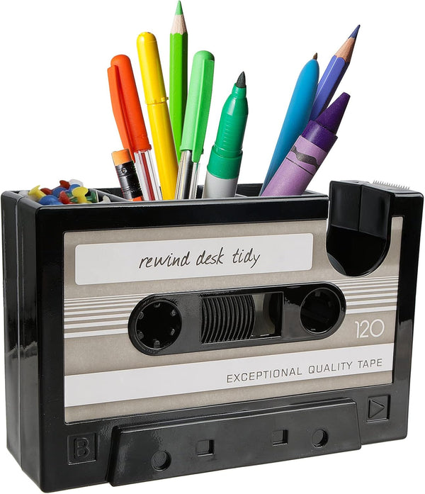 YXQ Fun Tape Dispenser, Unique Novelty Pen Dispenser, Cool Retro Desk Accessories, Gray