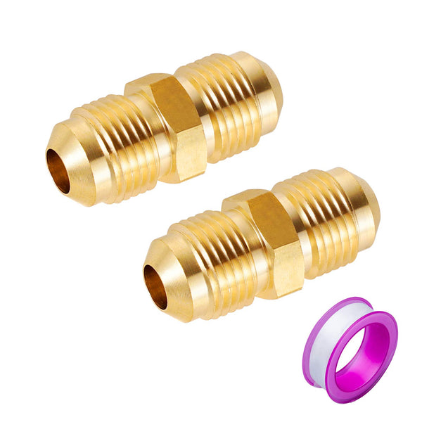 3/8" Male Flare x 3/8" Male Flare Connector Gas Adapter Union Brass Tube Coupler Pipe Fitting (2PCS)