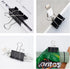 Medium Binder Clips and Paper Clips, 36 Pcs, 1.25 Inch Black Metal for Office, Home, School