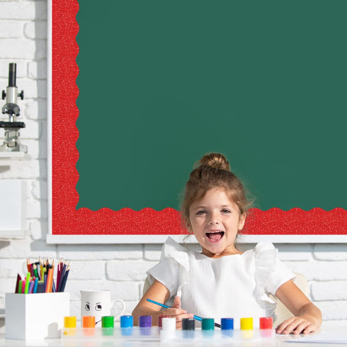 Whaline 196.9ft Patriotic Bulletin Board Borders, 3 Rolls Red Blue Silver Die-Cut Stripes for 4th of July Classroom