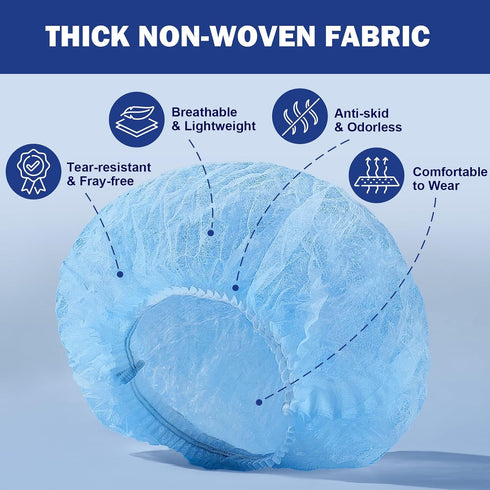 24" 50PCS LEOBRO Hair Net, Hair Nets for Food Service Workers, Hairnets for Foodservice, Kitchen Hair Nets for Women