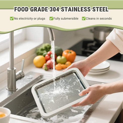 10.24'' 8.24'' 2 304 Frozen Rolled Ice Cream Maker x w/Lid and Spatulas, SUS Home DIY Instant Ice Cream Tray for Soft