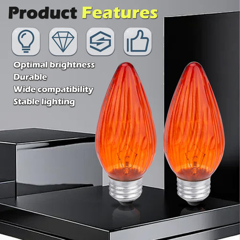 LikeLion 4 Pack 25W Bulbs, 120 Amber Flame Tip Chandelier Decorative Glass, Lumens