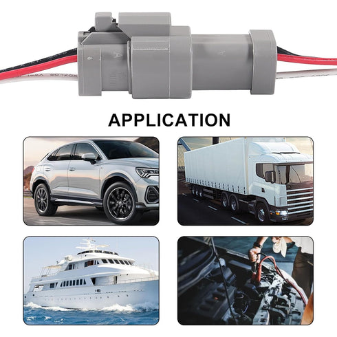 4pcs 2-Pin Waterproof DT Connector Male and Female Wire Connectors with 16AWG Wires and Heat Shrink Tubes