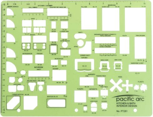 Pacific Arc Interior Design Template Guide for Kitchen, Bath, Bedrooms, and Bathrooms