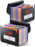 ThinkTex Accordion File Organizer, 12 Pockets Monthly Bill Receipt Organizer, Portable Expanding File Folders, 2 Packs