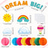 Funrous 82 Pcs Colorful 3D Hot Air Balloon Honeycomb Bulletin Board Set Hot Air Balloon Cloud Rainbow Sun Cutouts Honeycomb Bulletin Board for Preschool Kindergarten Back to School Classroom Supplies