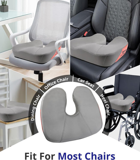 Navenwelle Tailbone Seat Cushion, Extra Large Memory Foam Office Chair Cushion, Ergonomic Pressure Relief Car Seat Pad