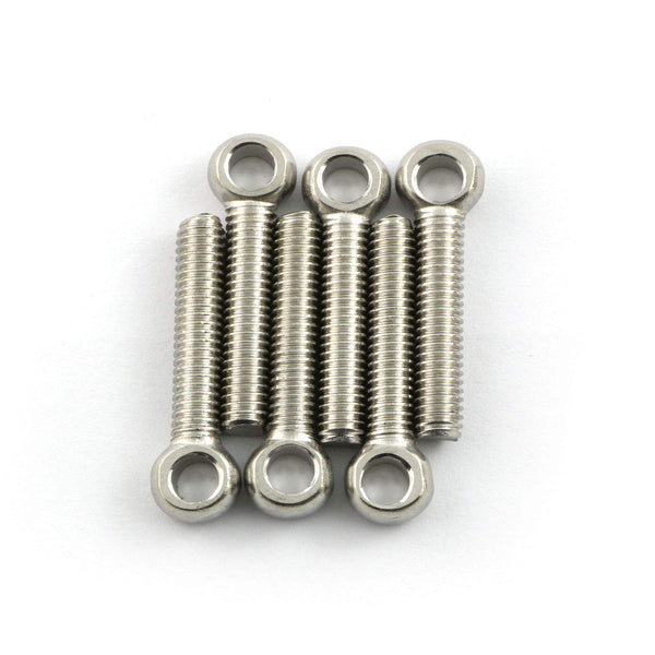 6pcs M6x30mm Eye Bolt Screw, Lifting Ring Eye Bolts 304 Stainless Steel Axle Pin Split Pin Dowel Bolt Ring Screw Loop