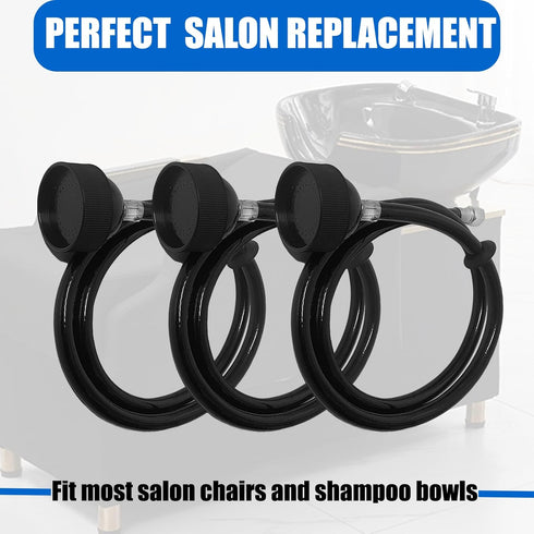 MOYAWERN 3 1/4" Pcs Shampoo Bowl Hose and Sprayer, Salon Hand Held Shower Heads and Rubber Hose Attachment for Shampoo