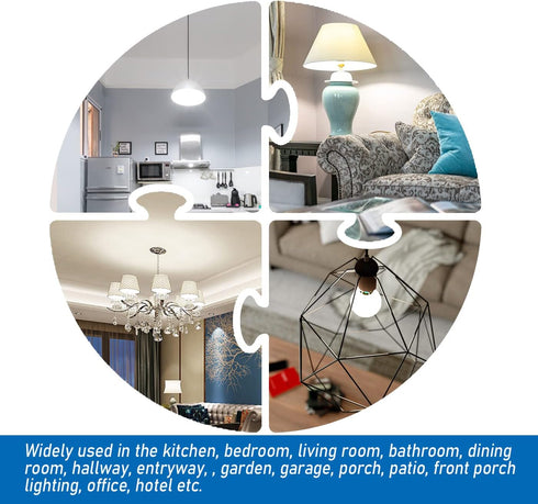 E26 LED Bulb, 60W Equivalent, 9W Medium Screw Base, Non-Dimmable, Daylight White 5000K, 4 Packs