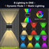 200Wide 8 6 Pack, IP66 TECKNET Solar Fence Lights, Up Down Lights & Lighting, Modes RGB Color Changing, Waterproof