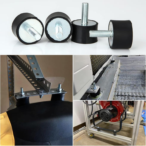 8PCS M8 Rubber Isolator Mounts, Anti Vibration Generator Isolation Mounts for Air Compressors and Diesel Engines