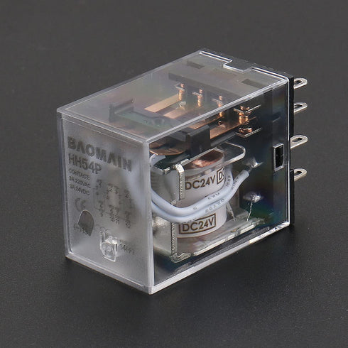 Baomain 2pcs General Purpose Power Relay, HH54P DC 24V Coil, 14 Pin Terminal
