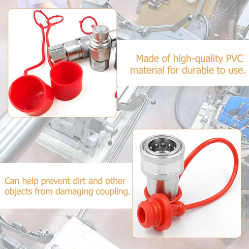 3/8" Hydraulic Quick Connector Dust Protection Cap, Plastic Hose Thread Kit for Tractor Grapple