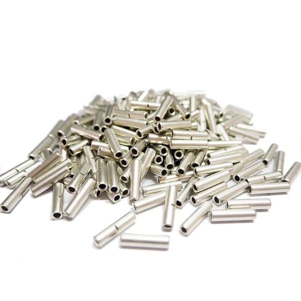 100 Pcs Non Insulated Butt Connectors - 16-14 AWG Electrical Wire Connectors, Seamless Uninsulated Crimp Terminals