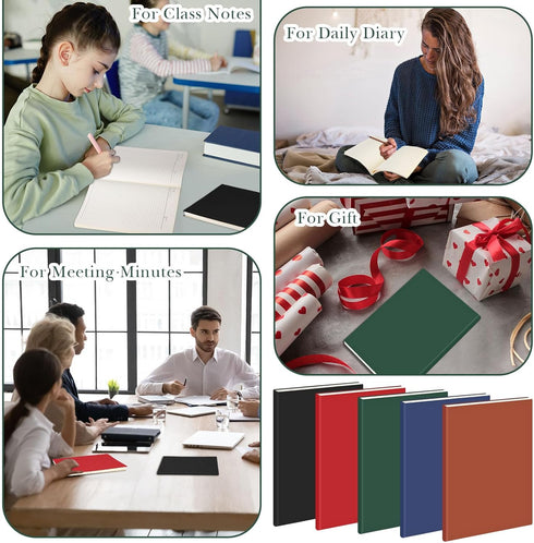 Tenceur 5 Pcs A4 College Ruled Notebook, 8.5'' x 11'', 200 Pages Lined Artificial Leather Sketchbook