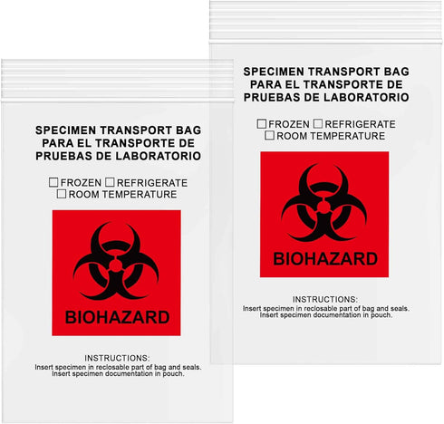 GPI 4" X 6" Biohazard Specimen Zip Bags, 1000 Pack, 2 Mil Thick for Laboratory Samples