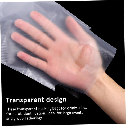 500pcs PRETYZOOM Milk Tea Bags Cold Drink Bag Pouches Handle Portable Storage for Liquid Beverage