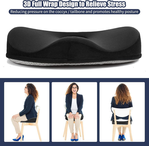Tailbone SAHEYER Donut Pillow for Pain Relief and Hemorrhoids, Memory Foam Donut Cushion for Sciatica Nerve, Seat