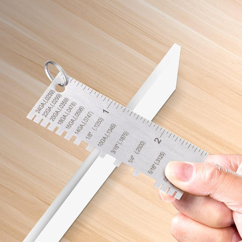 Metal Sheet Thickness Gauge & Dual-Sided Round Metal Sheet Gauge, Stainless Steel Wire Thickness Measurement Tool