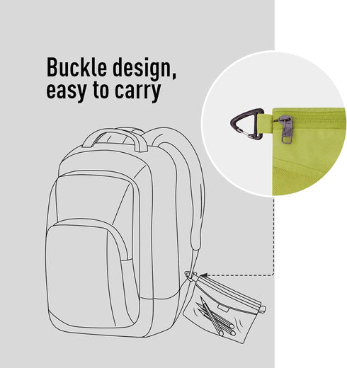 pack all Water-resistant Zipper Pouch, Mesh Zipper Bags for Storage, Travel, Office (Green, Medium)