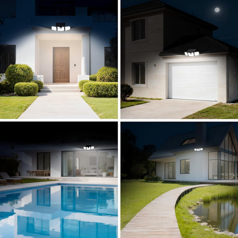 3000 156 3 2 Pack INCX Solar Lights Outdoor Waterproof, LM LED Motion Sensor Outdoor Lights, Heads Solar Powered