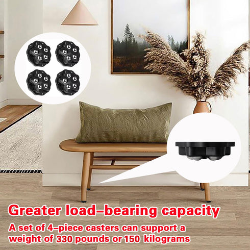 8 360 330Lbs Self Adhesive Caster Wheels - PCS Swivel Appliance Rollers, Heavy Duty Appliance Casters for Kitchen