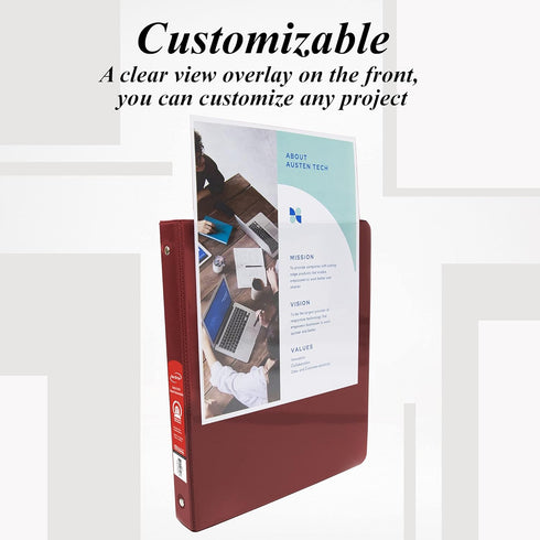 BAZIC 3 Ring Binder 1.5" Economy View Binders Organizer, Burgundy, Round Ring, Hold 280 Sheets