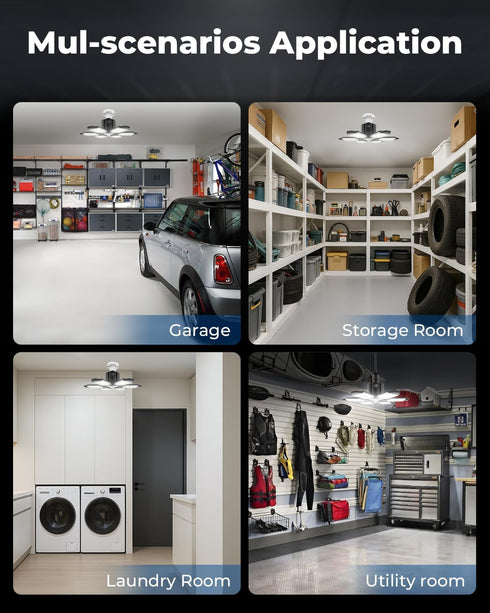 20000LM 3 6500K (1 Pack) toberich Motion Sensor Garage Light - Mode Switch, Daylight Motion-Activated LED Shop Light