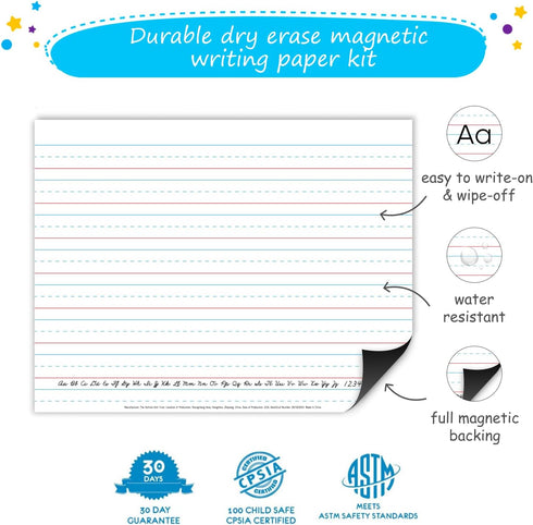 5 18'x23' Simply Magic Magnetic Writing Paper Kit - Notebook Paper Poster, Magnetic Handwriting Paper, Dry Erase