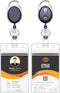 KTRIO ID Badge Holders with Metal Clip and Keyring - Vertical Clear Plastic ID Card Holders, 2 Pack