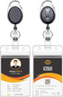 KTRIO ID Badge Holders with Metal Clip and Keyring - Vertical Clear Plastic ID Card Holders, 2 Pack