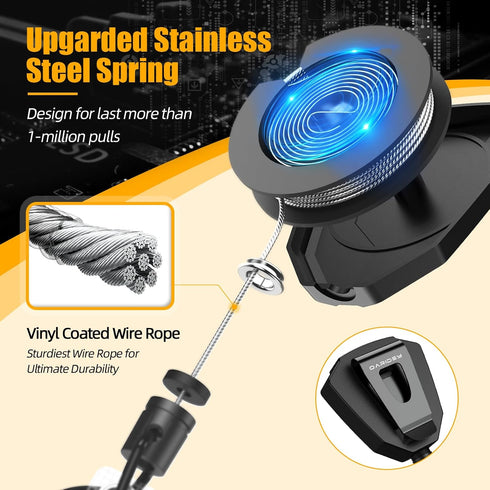 Oaridey Heavy Duty Retractable Keychain with Belt Clip, 31.8” Steel Cord, 9oz Rebound - 2 Pack