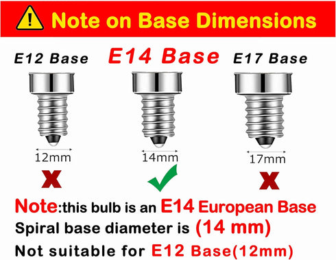 Lamsky E14 Bulb 4W Bulbs Dimmable 40W Bulbs,110V 4000K White,12 Pack LED European Base LED Chandelier Light