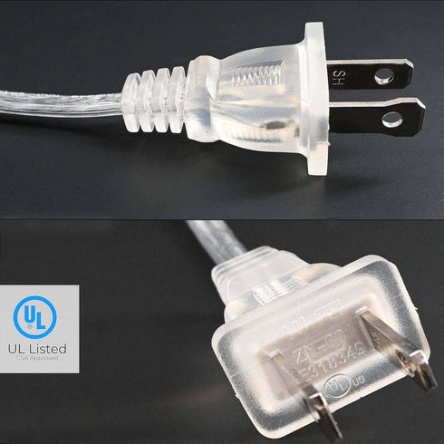 Clear Lamp Cord - 8 Feet Length Silver Replacement Lamp Cords for Lamp Repair, DIY Project, Rewire Electrical Cable