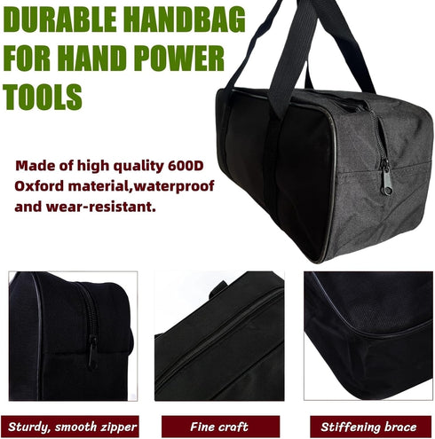 Wide Mouth Waterproof Tool Bag, 15 Inch Electrician Organizer, Large Capacity Storage Handbag for Power Tools