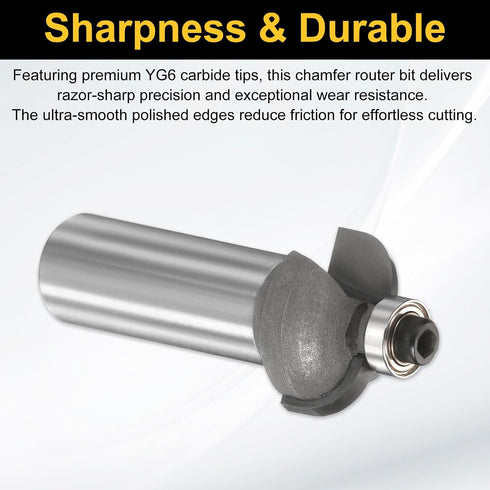 1/2" 13/16" 5/16" HARFINGTON Cove Router Bit Shank Dia Cutting Height Radius Raised Panel Bit Edge Forming for DIY