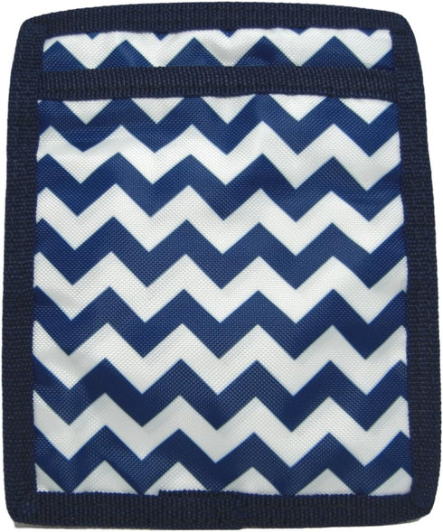 6 Piece Pocket Organizer Kit with Fashionable Blue Chevron Pattern, 6 Pockets and Needed Accessories