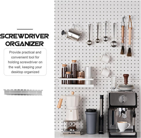 370mm Homoyoyo Perforated Wall Hook Pegboard Rack Screwdriver Organizer Tool Holder Hand Tool Rack Garage Workbench