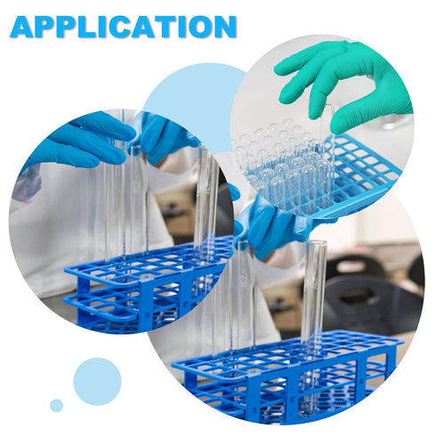 PATIKIL 60 Holes Test Tube Rack, 2Pcs Detachable Plastic Holder Stand for 16mm Dia Tube for Laboratory Scientific