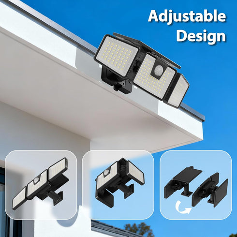 3000 156 3 2 Pack INCX Solar Lights Outdoor Waterproof, LM LED Motion Sensor Outdoor Lights, Heads Solar Powered