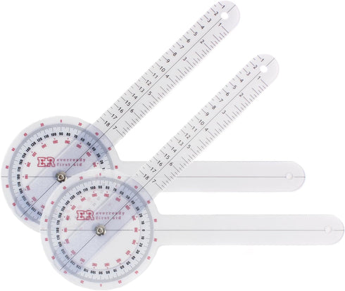 Ever Ready First Aid Plastic 12 Goniometer 360 Degree ISOM 2 Pack for Measurement