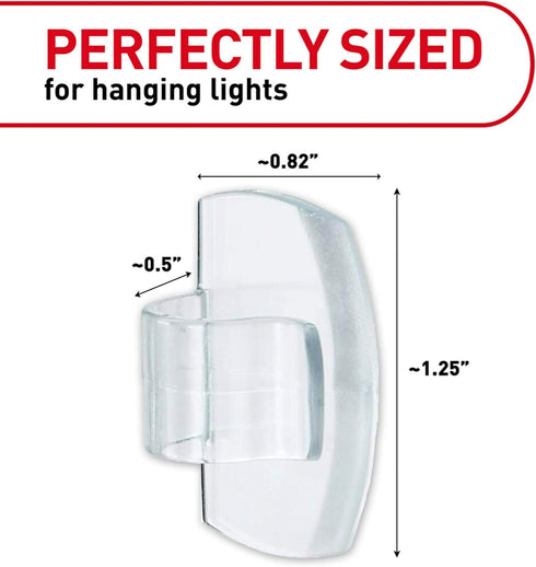 Command 16 20 (17017CLR-AWES), (17017CLR-AW-E) Outdoor Light Clips, clips, strips, Water-Resistant Adhesive Clear