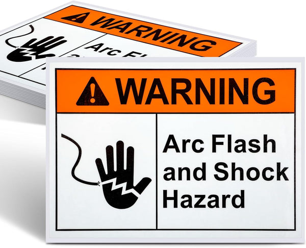 ForraFun 10 Pack Warning Arc Flash and Shock Hazard Label Decal - 5