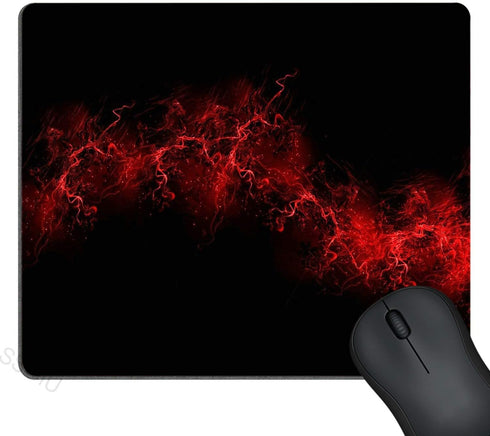 SSOIU Black Background Red Paint Explosion Burst Mouse Pad, Rectangle 240x200x3mm