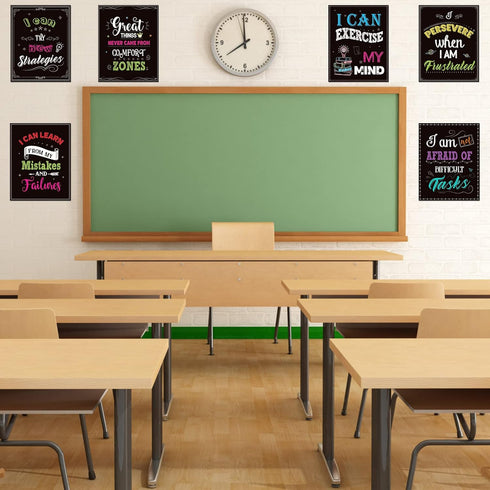 DUAIAI Classroom Decorations 21 Pcs Growth Mindset Posters Bulletin Board for School Office Home