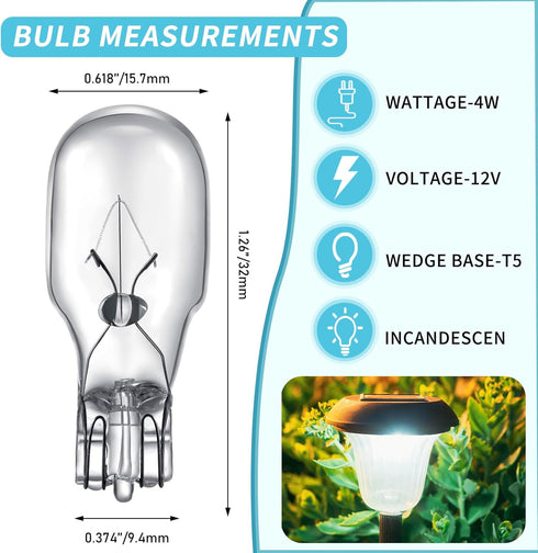 T5 Bulbs 12 4 Bulbs (30 Riakrum Landscape Light Volt Watt Landscape Lighting Low Voltage Wedge Base Replacement Lamp