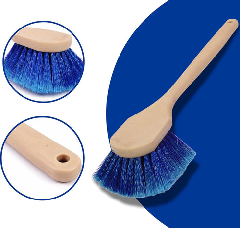 20 2 Bon Wash Applicator Brush with Blue Fiber Bristles and in. Handle, Chemical-Resistant Scrub Brush with in. Trim